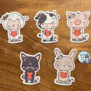 Farm, sticker flakes, on the farm, stickers, penpal gift, mail lover, happy mail, cow, sheep, pig, bunny, dog, sticker collector, snail mail