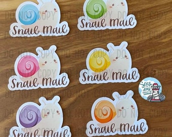 Bright colored snail mail sticker flakes