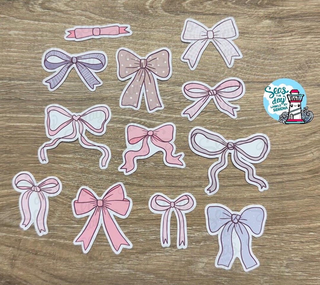 Simple Bow Sticker Bow Stickers, Sticker Flakes, Stickers, Penpal Gift, Bows, Cute Bow ...