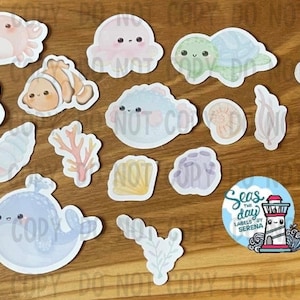 Kawaii baby ocean animal sticker flakes