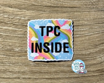 Traveling Postcard inside, traveling postcard sticker, TPC stickers, send more snail mail, happy mail, rainbow, colorful, sticker collector