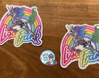 Skeleton unicorn, rainbow, 3 inch sticker, diecut sticker, gifts, sticker gift, gift, colorful, sticker collector, skeleton, spooky