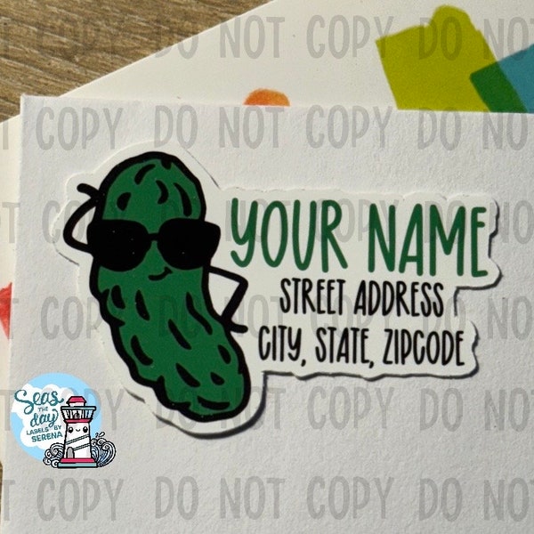 Pickle, pickle lover, pickle obsessed, dill, pickles, stickers, snail mail, happy mail, penpal, address labels, custom address labels