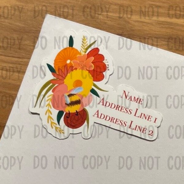 Bee in flower address labels