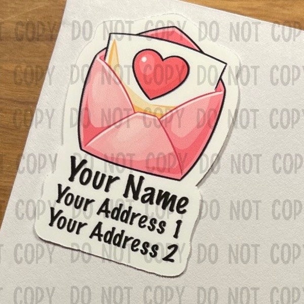 Pink envelope address labels