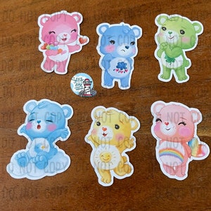 Caring bear, stickers, penpal, bear stickers, sticker flakes, penpal gift, sticker collector, planner, gift, stickers for your bff