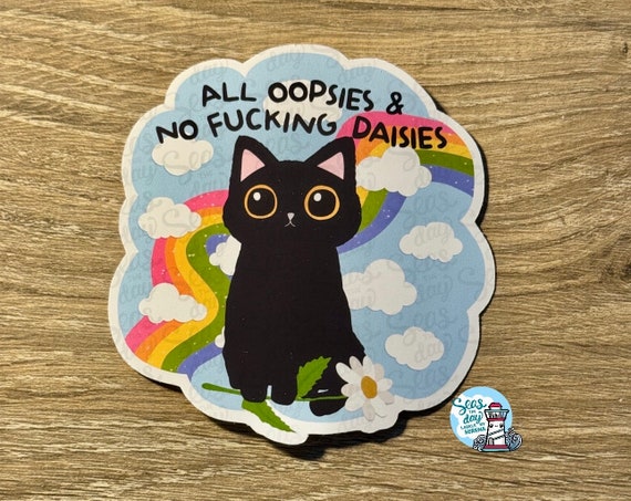 Sticker, cat, cat lover, humor, rated R, cuss words, adult humor, adulting, humor, funny sticker, diecut sticker, journal, planner