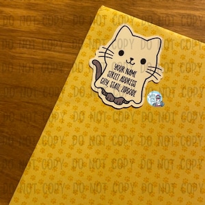 Kawaii Kitty ghost custom address labels