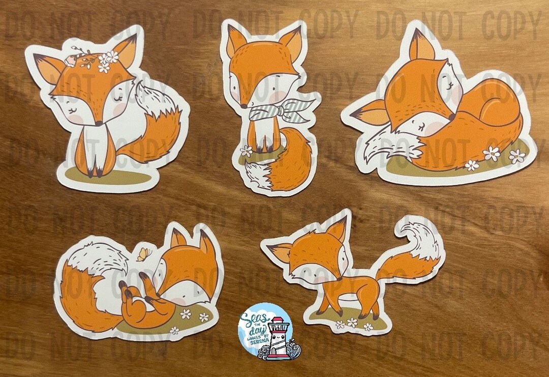 Fox Stickers, Orange Fox, Foxy Stickers, Fox Lover Gifts, Cute Fox ...