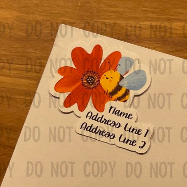 Bee & flower address labels