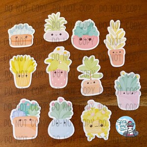 Kawaii plant sticker flakes