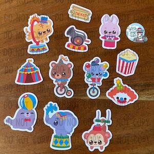 Kawaii circus sticker flakes