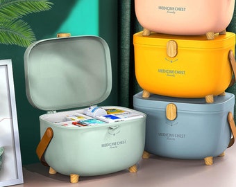 Large medicine box, double-layer family medicine box, medicine storage box, home storage medicine box, home desktop storage box