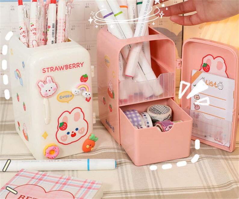 Kawaii Cute Storage Stationery Holder Cosmetic Pen Etsy