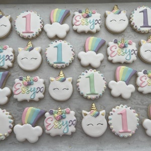 Unicorn Birthday Cookies, Unicorn Cookies, Rainbow Cookies, Rainbow Unicorn Cookies, Magical Birthday