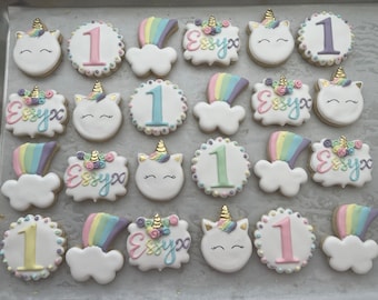 Unicorn Birthday Cookies, Unicorn Cookies, Rainbow Cookies, Rainbow Unicorn Cookies, Magical Birthday
