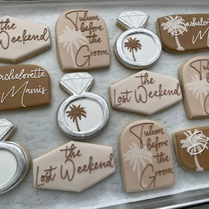 Bachelorette Cookies, Bach Cookies, Tropical Bachelorette Cookies, Destination Bach