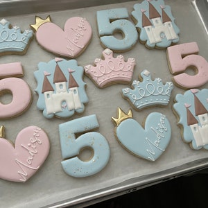 Princess Birthday Cookies, Princess Cookies, Castle Cookies