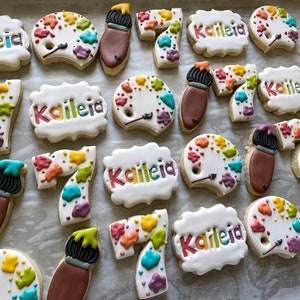 Painting Party Birthday Cookies, Painting Cookies, Painting Birthday, Paint Cookies, Splatter Party Cookies, Splatter Birthday, Custom Cooke