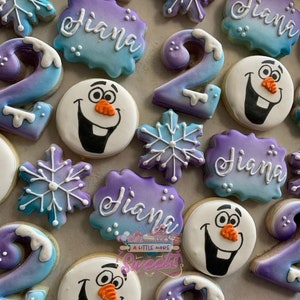 Olaf Cookies, Anna Cookies, Frozen Cookies, into the unknown cookies, snow cookies