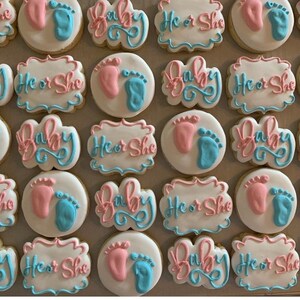Gender Reveal Cookies, Gender Reveal Party, Gender Cookies, Baby Shower Cookies, Baby Cookies, It’s a Boy, it’s a Girl