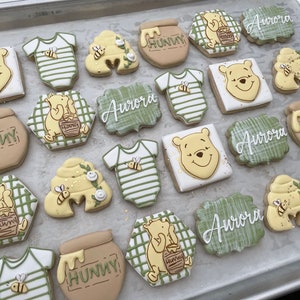 Winnie the Pooh Baby Shower Cookies, Pooh Bear Birthday Cookies, Party Favors, Vintage Pooh