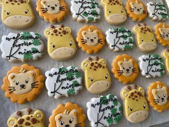 Safari Sugar Cookies Jungle Cookies Monkey Elephant 