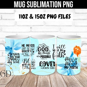 Coffee Mug Designs, Mug Wrap Sublimation, 11 Oz Mug Wrap, 15 Oz Mug, Sublimation Png, Coffee Cup Png, Bible Verse Png, Scripture Png