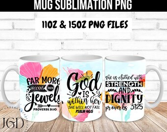 Mug Sublimation Wrap, 15oz Sublimation Mug Christian Wrap, Christian Wrap, Coffee Mug Designs, Mug Wrap, Christian Png, Coffee Mug Png