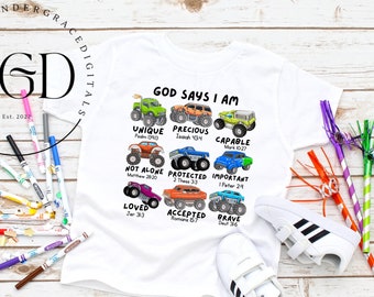 Scripture Png, Truck Png, God Says I Am Png, Christian Shirts Png, Tractor Sublimation, Bible Verse Png, Christian Designs, Kids Shirt Png