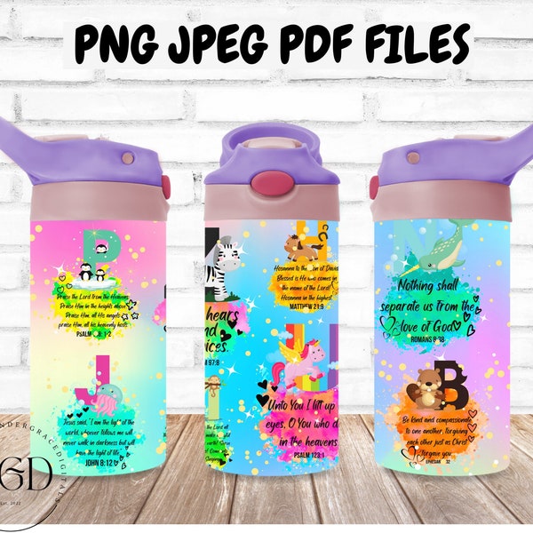 Sippy Sup Wrap, Bible Verse Tumbler Wrap, Sublimation Png, Christian Png, Kids Sippy Cup Png, Animal Tumbler Wrap, Kid Tumbler Png