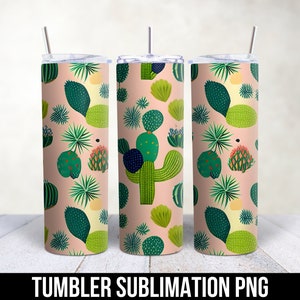 Cactus Tumbler Wrap, Succulent Tumbler, Cactus Sublimation, 20 Oz Skinny Straight Tumbler Png, Sublimation Wrap, Cactus PNG for Tumbler