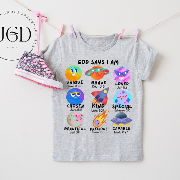 Weltraum Png, ich bin schön, Bibelvers Png, Gott sagt, ich bin Png, Weltraum Png, Schrift Png, Sublimation Png, christliche Shirts Png