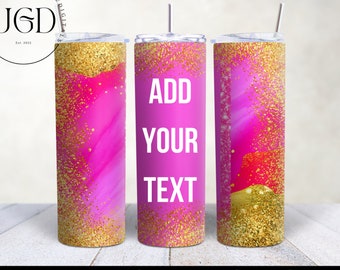 Fügen Sie Ihren eigenen Namens-Tumbler Wrap hinzu, eigener Text selbst bearbeitbar, eigener Text, 20 Unzen Skinny Tumbler Sublimation PNG-Datei, Tumbler Png Wrap, Text Tumbler
