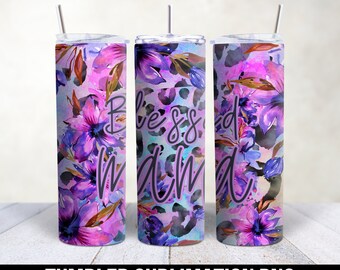 Blessed Mama Tumbler Png, Floral Mama Png, Sublimation Designs Download, Skinny Tumbler Wrap, Floral Mama Png, Mama Sublimation