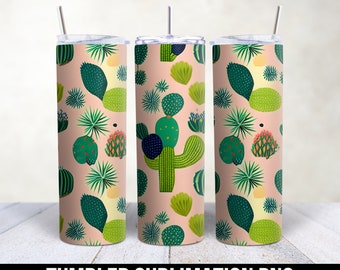 Kaktus Becher Wrap, Sukkulenten Becher, Kaktus Sublimation, 20 Unzen dünner gerader Becher Png, Sublimation Wrap, Kaktus PNG für Becher