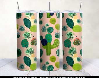 Cactus Tumbler Wrap, Succulent Tumbler, Cactus Sublimation, 20 Oz Skinny Straight Tumbler Png, Sublimation Wrap, Cactus PNG for Tumbler