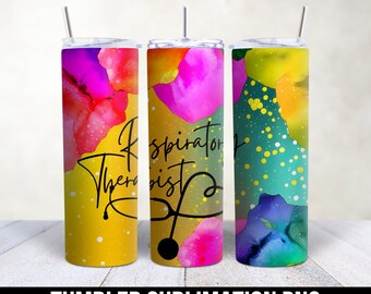 Bunter Becher Png, Tumbler Wrap, Skinny Tumbler Png, Sublimationsbecher, Aquarell Tumbler Wrap, Atemtherapeut
