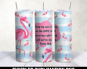 Flamingo Becher Png, Christlicher Becher, Frauen Becher Wrap, religiöser Becher, Flamingo Sublimation, Becher Wrap Png, 20 Unzen Skinny Tumbler