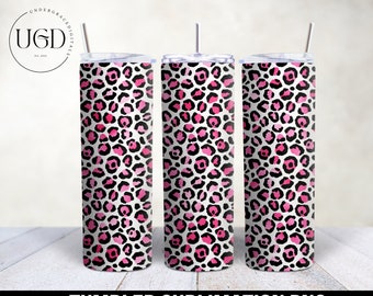 Leopard Tumbler Wrap, Sublimation Design, Leopard Print Tumbler Wrap, Png For Sublimation, Skinny Tumbler Wrap, Tumbler Sublimation