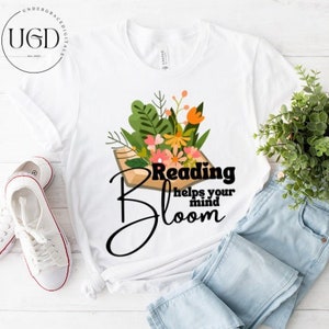 Png lezen, Lezen helpt je geest bloeien, Svg lezen, Boek Reader Png, Boek Svg, Boek Citaten Svg, Digitale download, Sublimatieontwerp