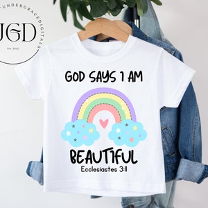 I Am Beautiful Png, God Says I Am Png, Scripture Png, Bible Verse Png, Rainbow Png, Religious Png, Christian Png, Watercolor Png
