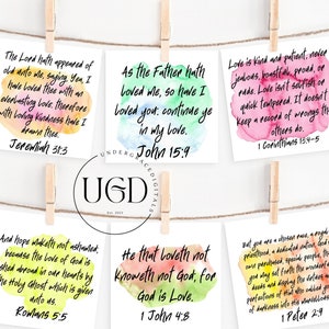 Scripture Cards, Watercolor Scripture Cards, Set Of 12, Bible Verse Cards, Christian Cards, Memory Verse Cards, Scripture Card Set