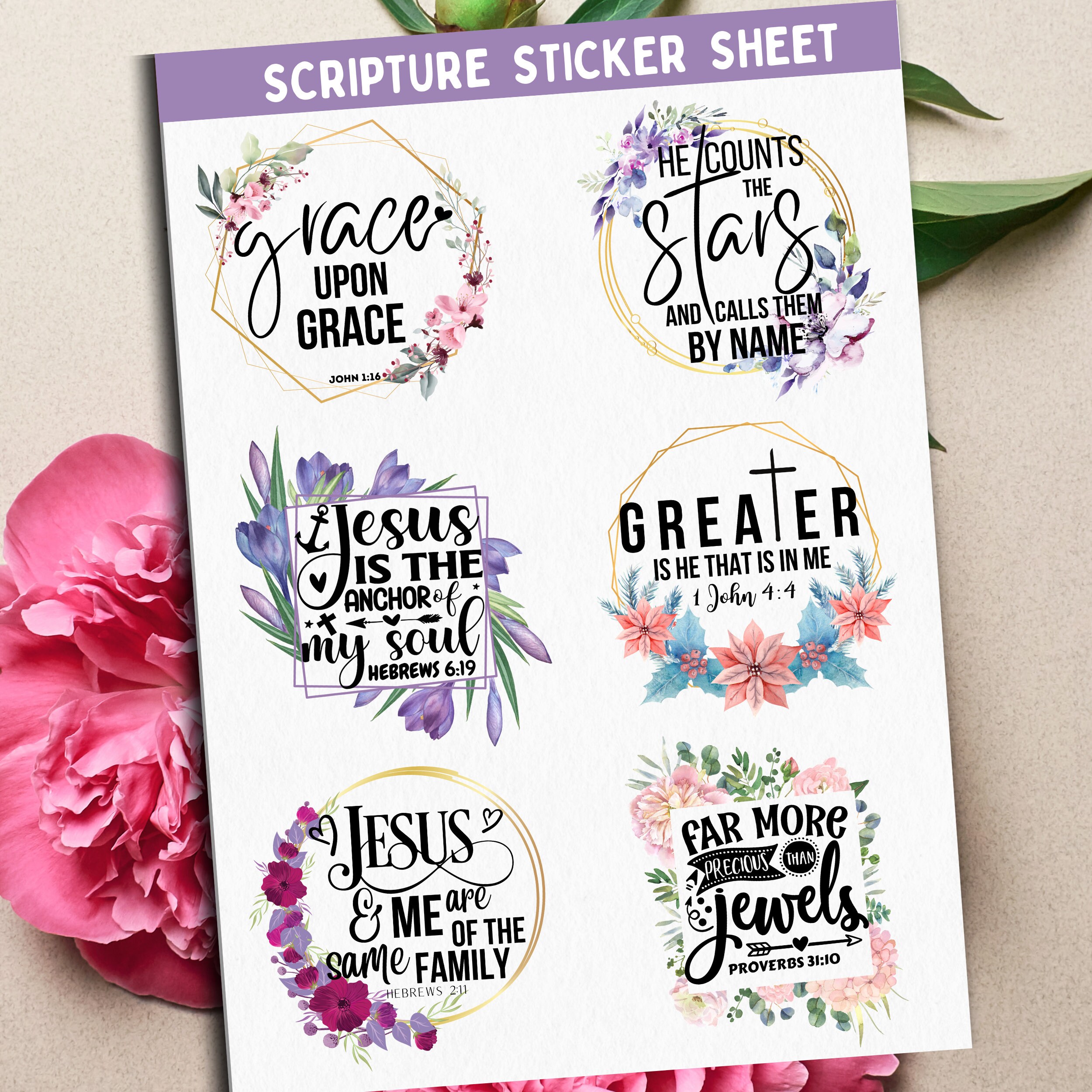 Bible Stickers, Religious Stickers, Computer Stickers, Bible Journaling ...