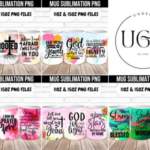 Sublimation Wrap For Mug, Coffee Mug Wrap Bundle, 15oz Mug Wrap, Mug Wraps, Scripture Mug Png, 11oz Mug Wrap, Mug Designs Wrap Png