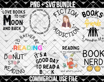 Book Lover Bundle, Sublimation Design, Book Lover Png, Png For Sublimation, Reading Png, Bookish Png, Sublimation Png, Books Png