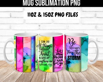 I Can Do All Things, Mug Wraps, 11 oz Mug Wrap, Coffee Mug Designs, 15oz Mug Wrap, Christian Mug Png, Bible Verse Mug Wrap, Sublimation PNG