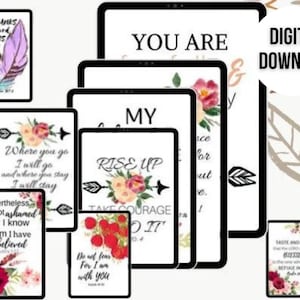 Bible Verse Set, Bible Scripture Cards, Bible Verse Cards, Inspirational Cards, Scripture Memory, Memory Verse Cards, Printable Scripture