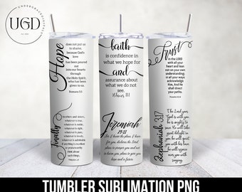 Faith Tumbler Png, Tumbler Template, Christian Png, 20oz Tumbler Png, Bible Verse Tumbler Wrap, Png For Sublimation, Scripture Png