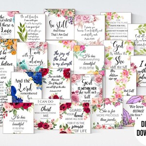 Bundle Schriftkarten, 80 Bibelverskarten, Schriftkarten, Inspirationskarten, Schriftspeicherkarten, Blumenschriftkarten